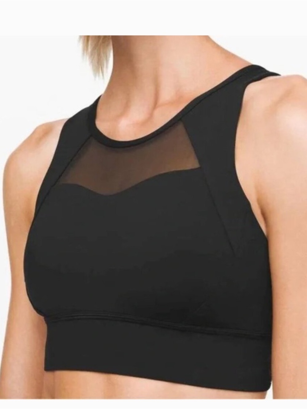 Lululemon Breath it‎ in Black Women's Supportive Sports Bra ladies size 12